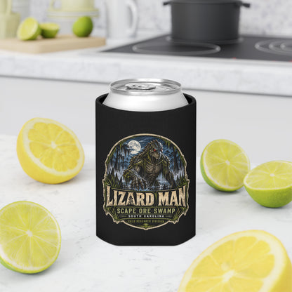 Lizard Man Can Cooler | Scape Ore Swamp South Carolina Cryptid Drink Sleeve | Reptilian Humanoid Beverage Holder | Cryptid Gift
