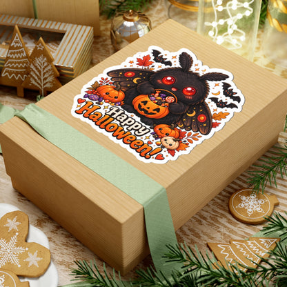Cute Mothman Halloween Sticker, Happy Halloween Cryptid Sticker, Spooky Cute Mothman Gift
