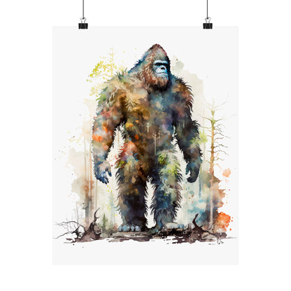 Colorful Bigfoot matte vertical wall art poster