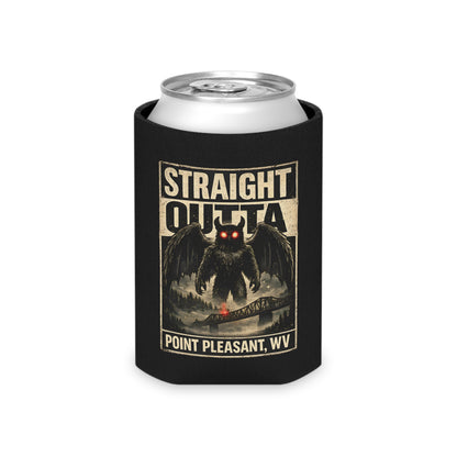 Straight Outta Mothman Point Pleasant neoprene can cooler