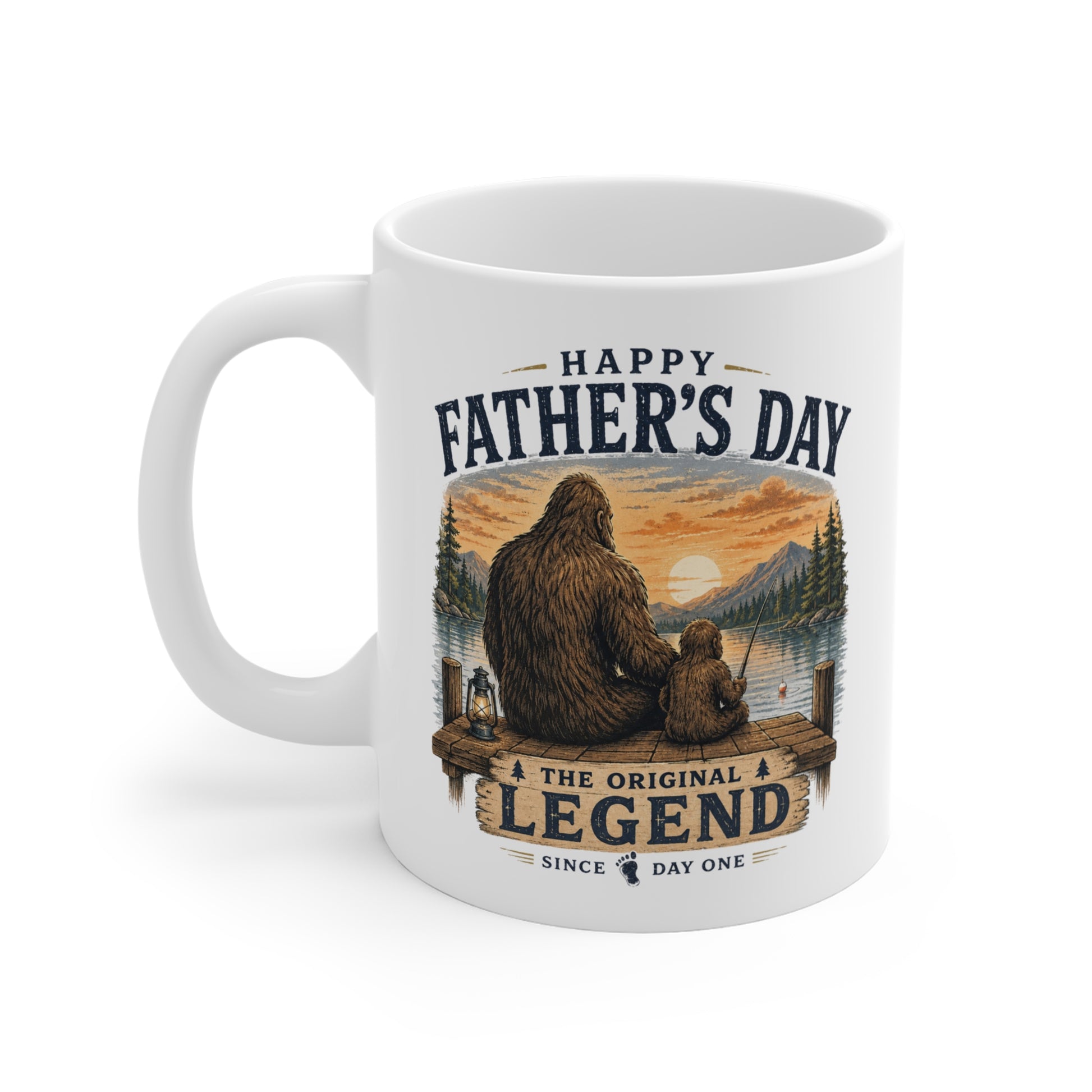Happy Father's Day Bigfoot Dad ceramic coffee mug