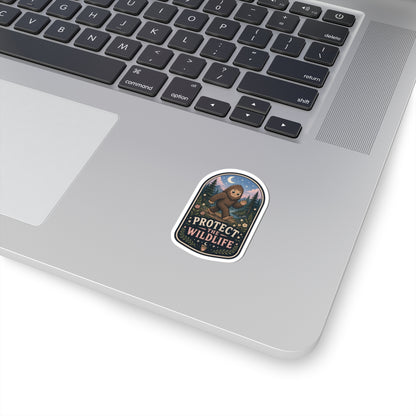 Protect the Wildlife Sticker | Sasquatch Woodland Conservation Kiss-Cut