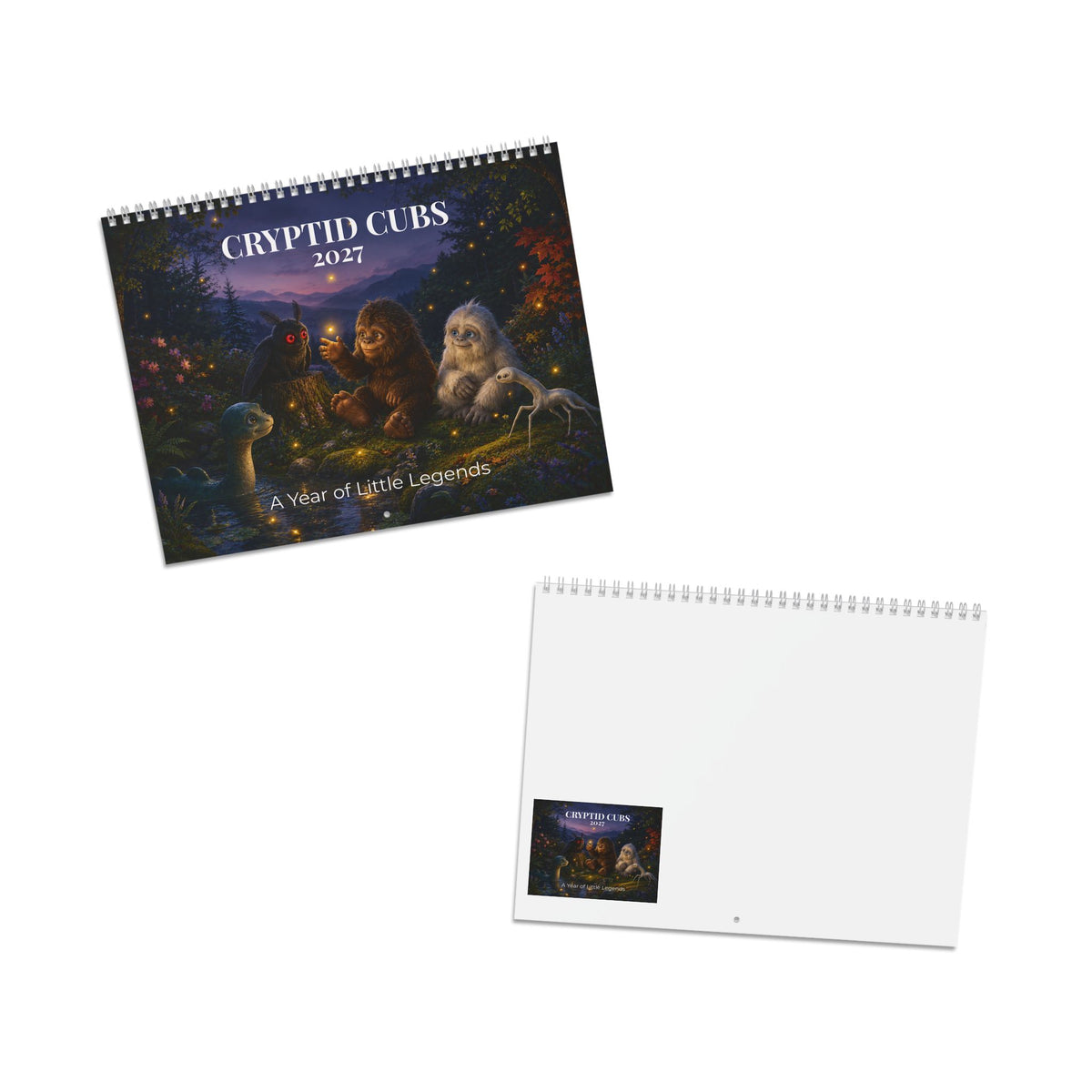 Cryptid Cubs 2027 Wall Calendar, Cute Baby Cryptid Art
