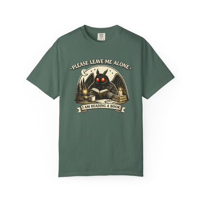 Please Leave Me Alone I Am Reading a Book Mothman T Shirt Cryptid Book Lover Tee