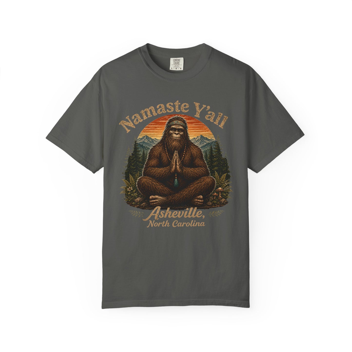 Namaste Y'all Sasquatch T-shirt | Asheville North Carolina