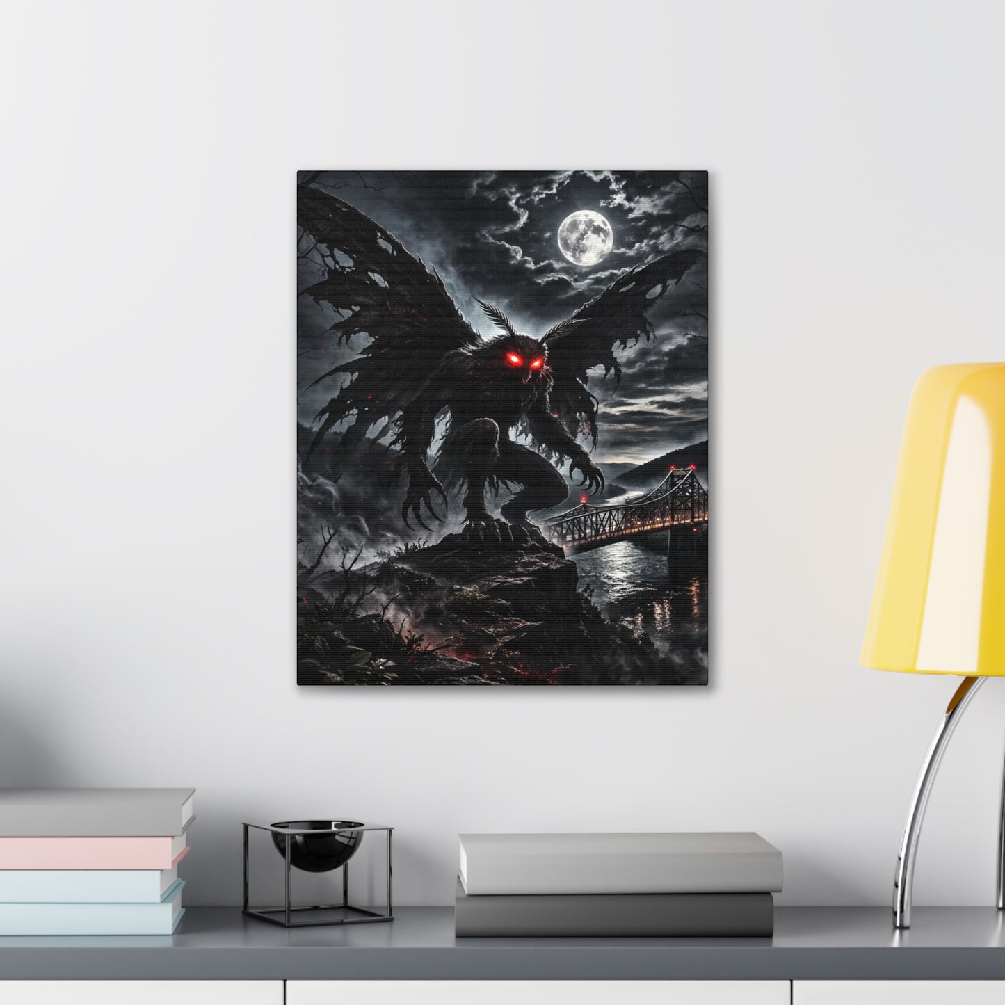Mothman Canvas Print | Dark Moonlit Series | 12x16 16x20
