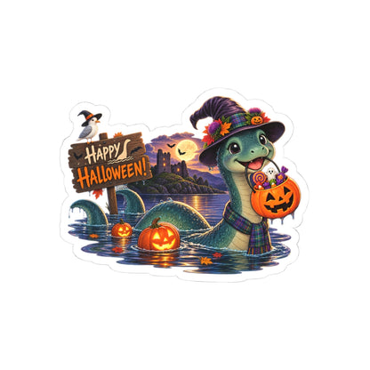 Cute Nessie Halloween Sticker, Happy Halloween Loch Ness Monster Sticker, Spooky Cute Cryptid Gift