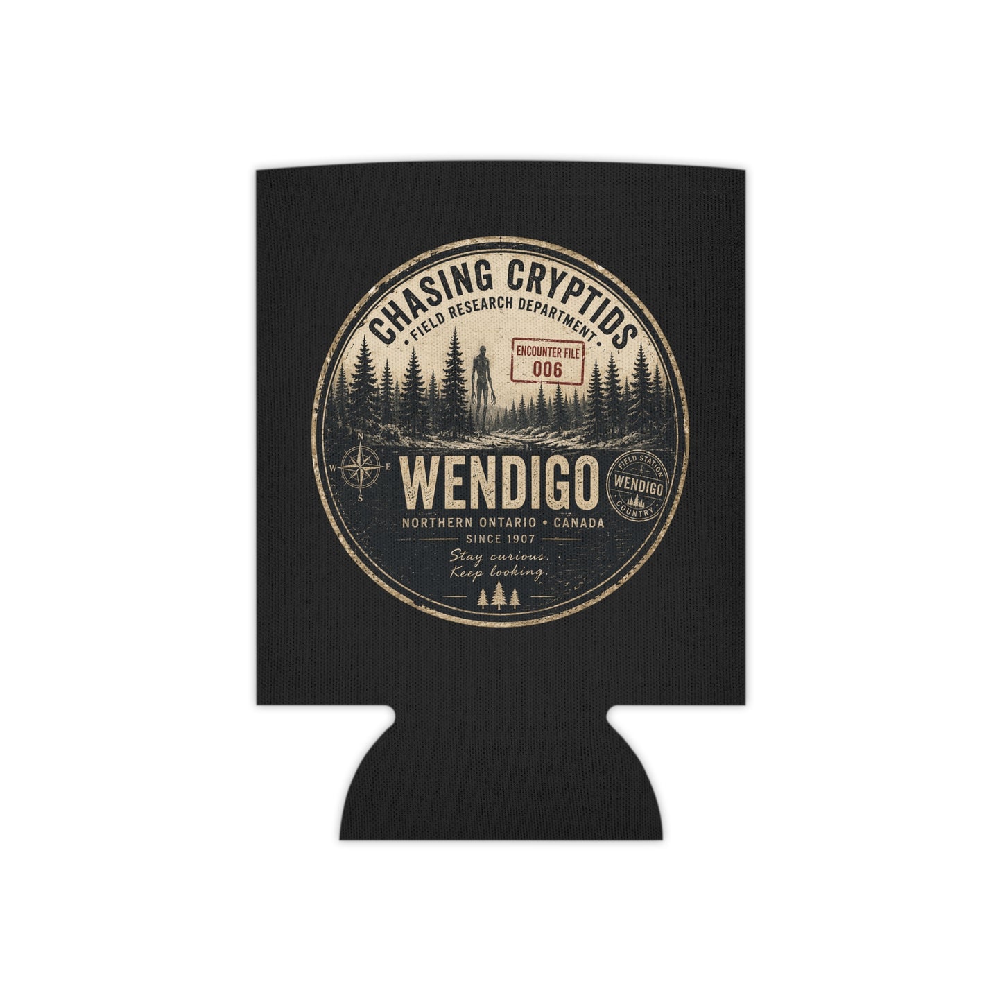 Wendigo Field Research Can Cooler | Chasing Cryptids | Encounter File 006 | Northern Ontario Cryptid Can Sleeve