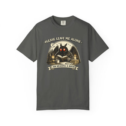 Please Leave Me Alone I Am Reading a Book Mothman T Shirt Cryptid Book Lover Tee