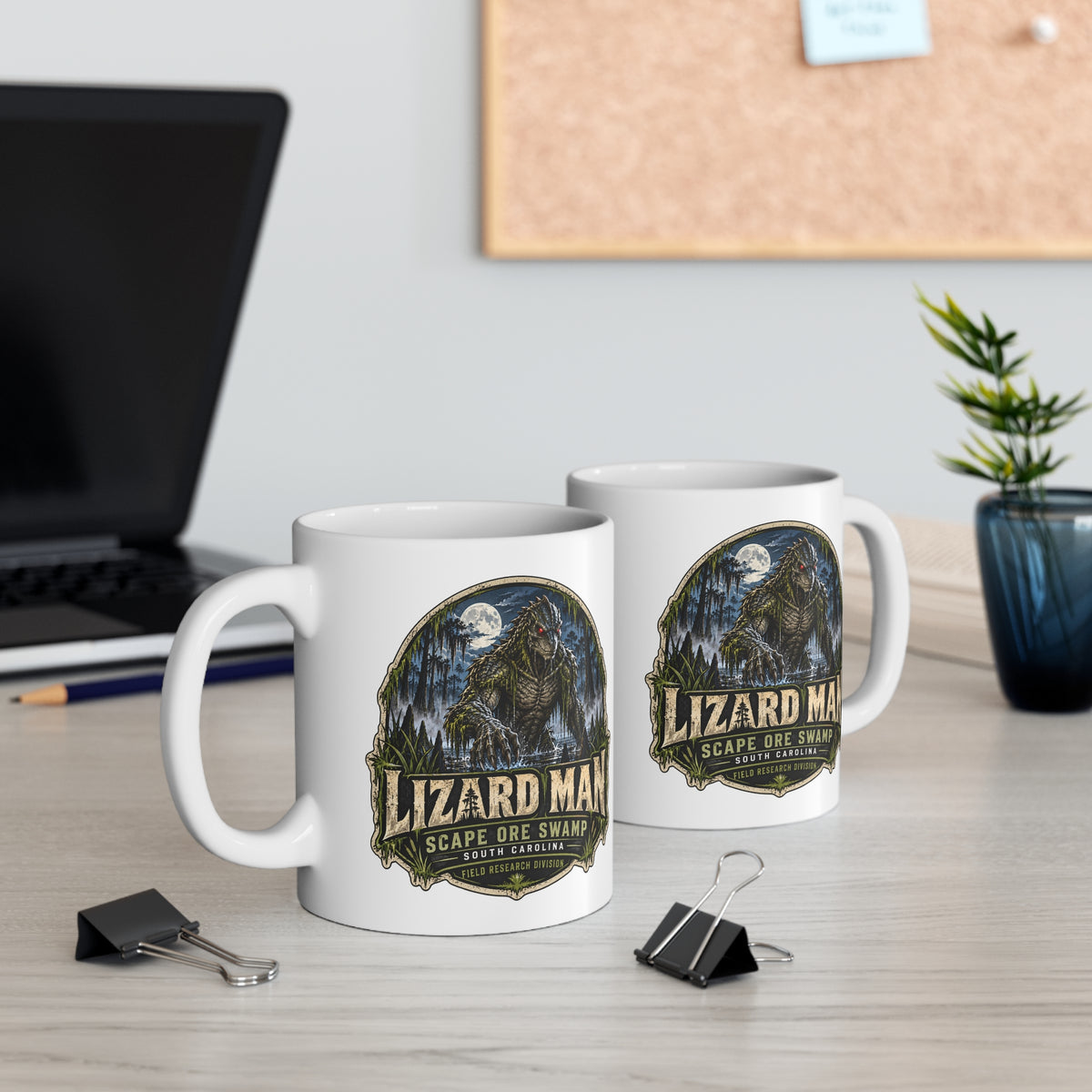 Lizard Man Mug | Scape Ore Swamp South Carolina Cryptid Mug | Reptilian Humanoid Coffee Cup | 11 oz Cryptid Gift