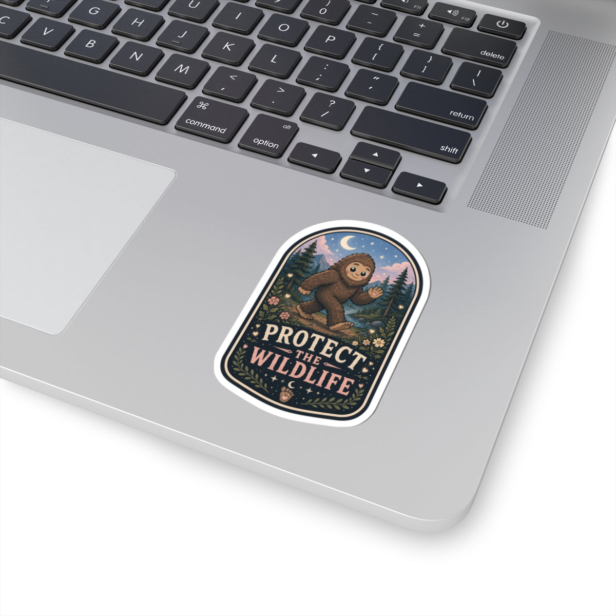 Protect the Wildlife Sasquatch woodland conservation vinyl sticker