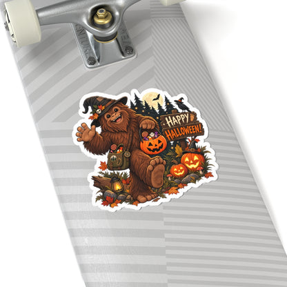 Cute Bigfoot Halloween Sticker, Happy Halloween Cryptid Sticker, Spooky Cute Sasquatch Gift