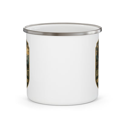Acadia Coast Maine Bigfoot hiking badge enamel camping mug