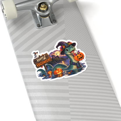 Cute Nessie Halloween Sticker, Happy Halloween Loch Ness Monster Sticker, Spooky Cute Cryptid Gift