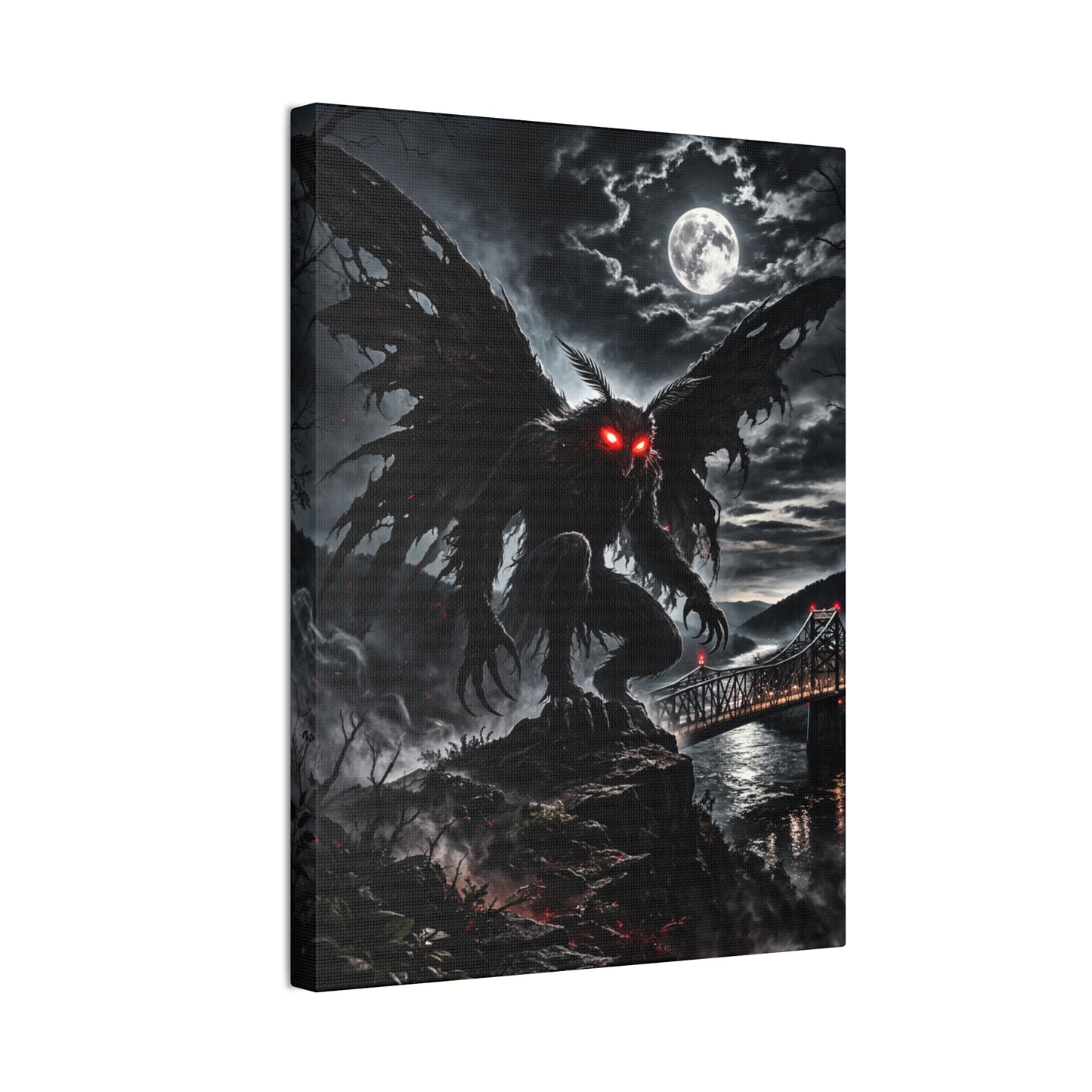 Mothman Canvas Print | Dark Moonlit Series | 12x16 16x20